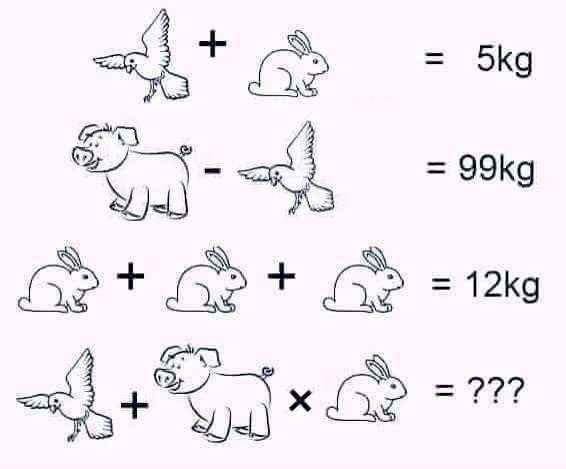 Matematika trocha inak. Každé zviera predstavuje jedno číslo. Podarí sa vám vypočítať správny výsledok?, 